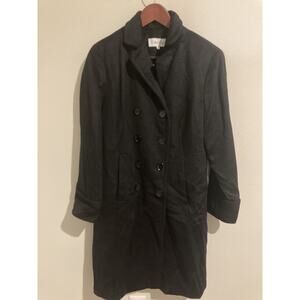 Womens Calvin Klein Size 8 Long Black Pea Coat - Never Worn Only Tried On Once